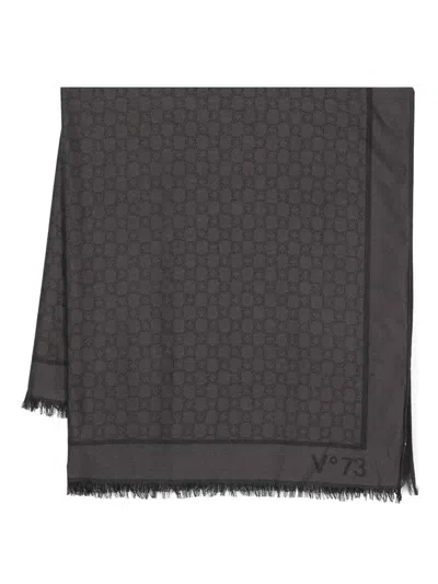 V73 Logo-pattern Scarf In Gray