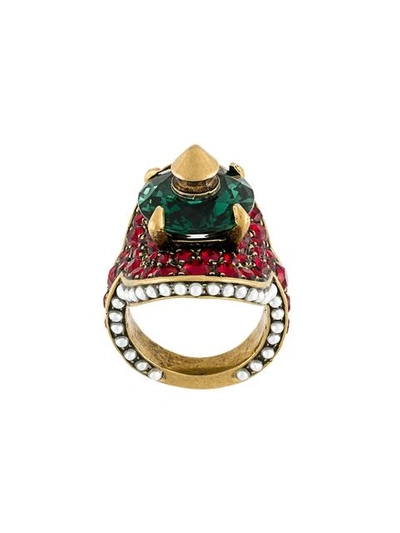 Shop Gucci Crystal Embellished Ring
