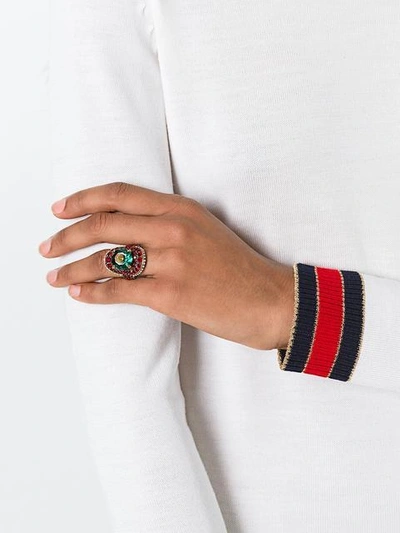 Shop Gucci Crystal Embellished Ring