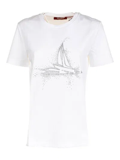 Max Mara Studio Studio White Jersey Tee In White