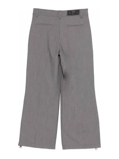 Msgm Side-zip Trousers In Gray