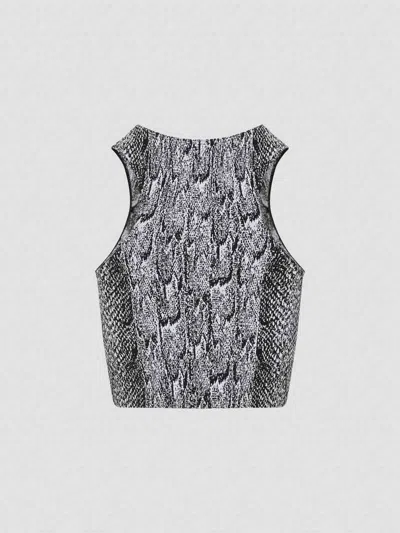 Wolford Seamless Python-print Crop Top In Multi