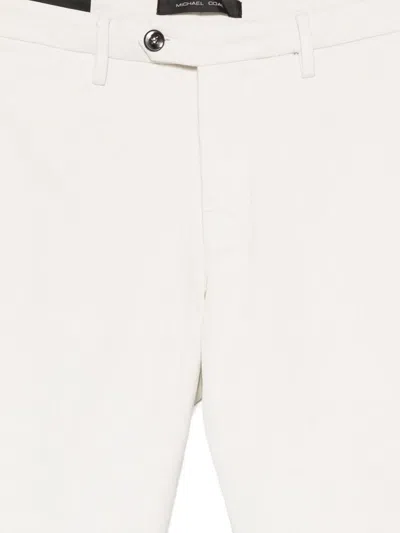 Michael Coal Cream Trousers  Front Button In White