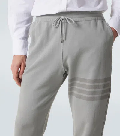 Thom Browne Loopback Four-bar Track Pants In Gray
