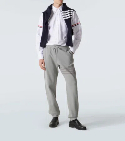 Thom Browne Loopback Four-bar Track Pants In Gray
