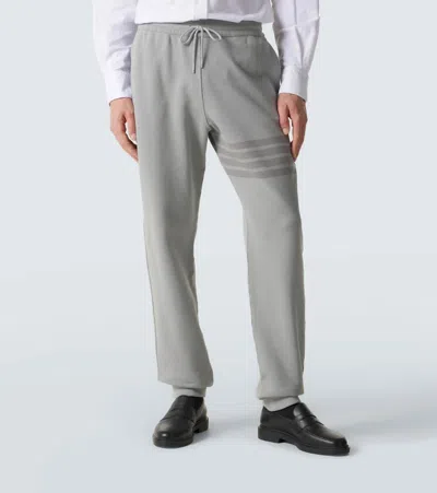 Thom Browne Loopback Four-bar Track Pants In Gray