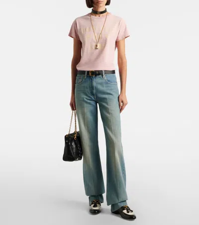 Valentino Garavani Printed Cotton T-shirt Clothing In Pink