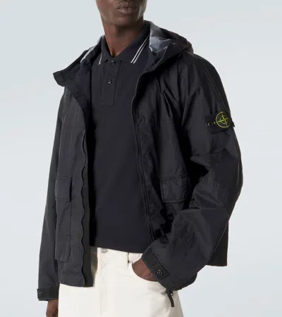 Stone Island Mens Black Brand-patch Regular-fit Stretch-cotton Polo Shirt Xl In Black