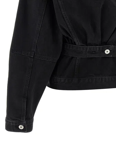 Jacquemus La Veste De Nimes Black Jacket With Rear Belt In Denim Woman In Black