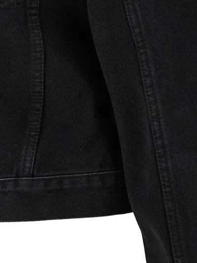 Jacquemus La Veste De Nimes Black Jacket With Rear Belt In Denim Woman In Black