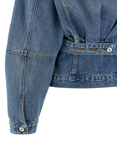 Jacquemus Classic Cotton Denim Jacket With Tailored Hem And Chest Pockets In Blue