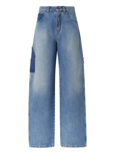 Pinko Jeans Im Patchwork-look In Blue