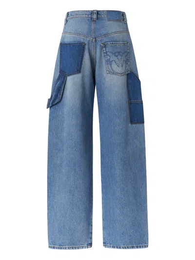 Pinko Jeans Im Patchwork-look In Blue
