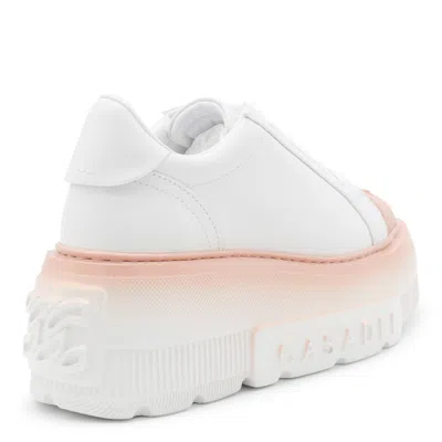 Casadei Low Top Sneakers With Contrast Platform Sole In White