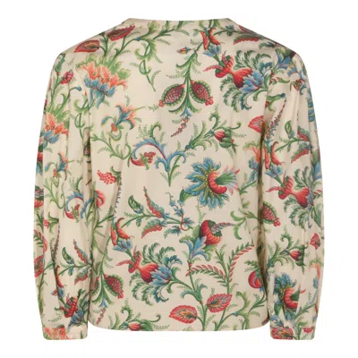 Etro Floral Cotton Blouse Shirt And Blouse Multicolor