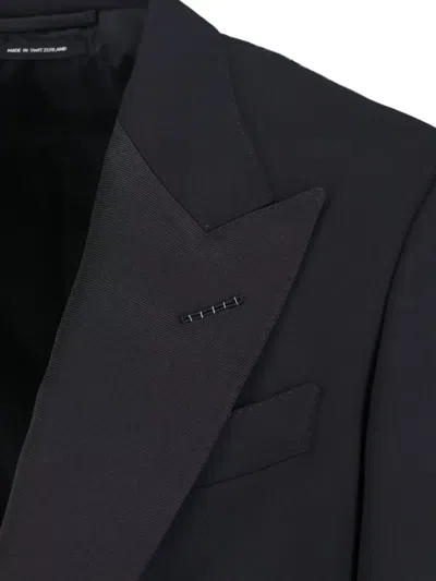 Tom Ford Single Breasted Blazer Notch Lapel Cuffs In Black