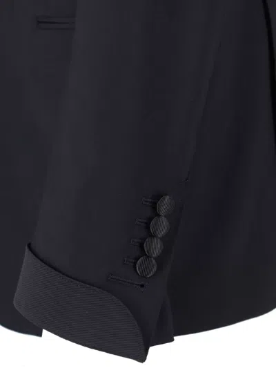 Tom Ford Single Breasted Blazer Notch Lapel Cuffs In Black