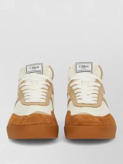Chloé Chloe Chloe Kick Brown And White Sneakers In Mesh And Leather Women In White