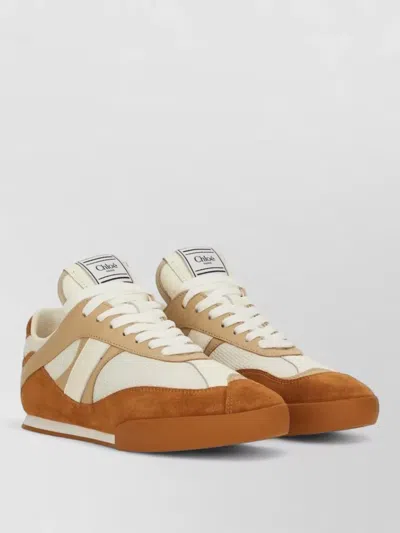 Chloé Chloe Chloe Kick Brown And White Sneakers In Mesh And Leather Women In White
