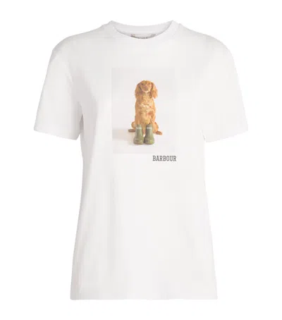 Barbour Bedale Cotton T Shirt With Print In White