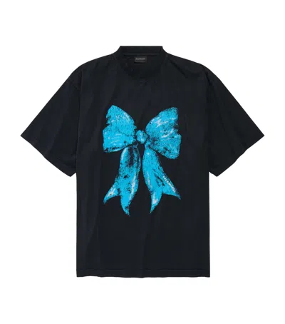 Balenciaga Bow Oversized T-shirt In Black