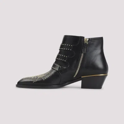 Chloé Chloe Women Embellished Nappa Leather Susanna Ankle Boots In Black