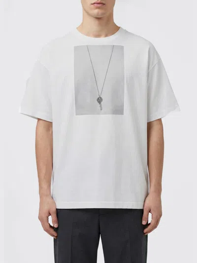 Mm6 Maison Margiela T-shirt With A Digitally Inspired Key Print On The Chest In White