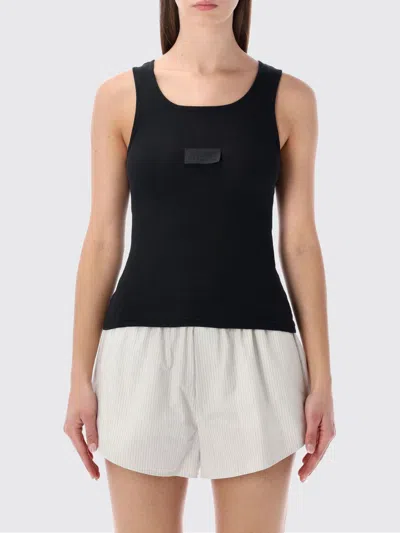 Mm6 Maison Margiela Numeric Logo Patch Stretch Cotton Tank In Blue