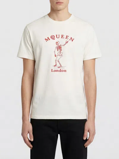 Alexander Mcqueen Skull Graphic Crew Neck Cotton T Shirt In White