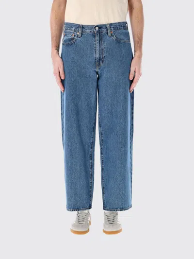 Levi's Blue Cotton Wide-leg Jeans In Blue