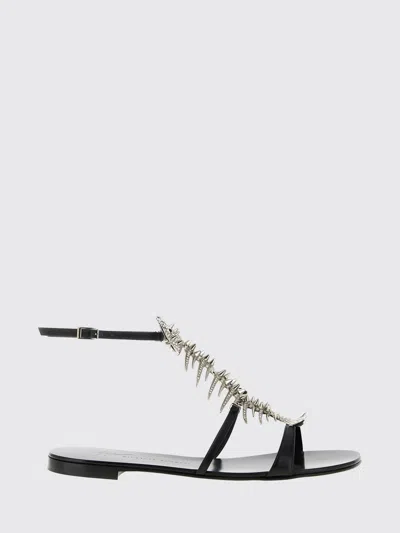 Giuseppe Zanotti Sandals Slim Style Embellished Metallic Detail In Black