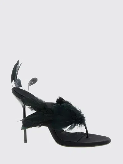 Paris Texas Lidia Feather Detail Open Toe Sandals In Animal Print