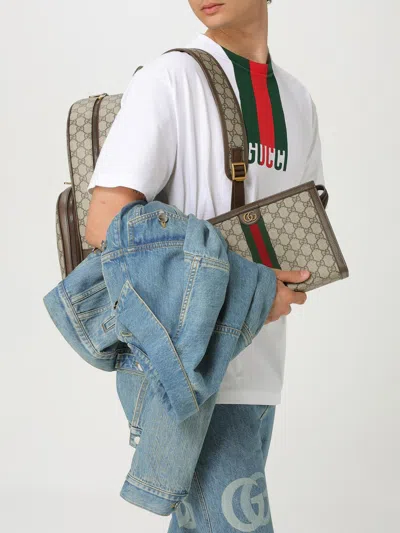 Gucci Backpack Men Beige In Multi
