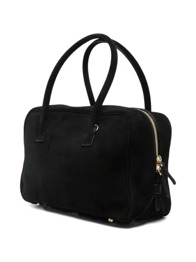 Sandro Womens Black Ezmeh Suede Top-handle Bag In Black