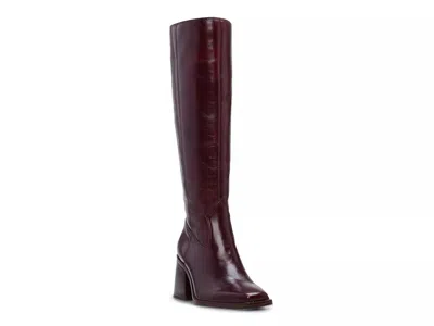 Vince Camuto Sangeti Boots Dark Mahogany Leather Knee High Rhs6944 In Multi