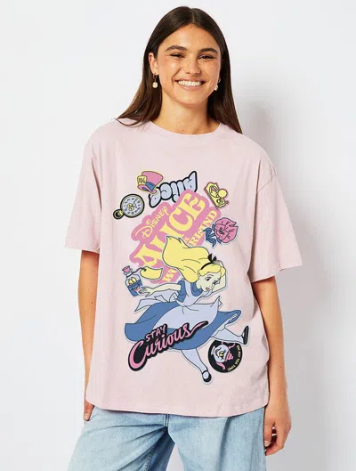 Skinnydip London Disney Alice In Wonderland T-shirt In Pink In Multi