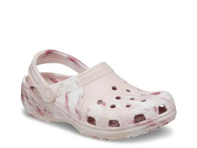 Crocs Womens Marbled Quartz Multi Classic Marbled Rubber Clogs In Pink