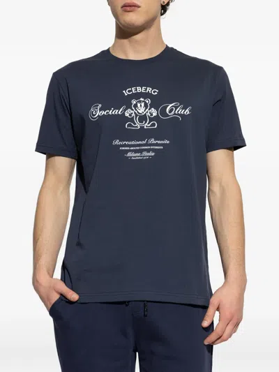 Iceberg Logo-print T-shirt In Blue