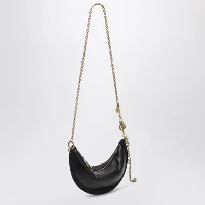 Chloé Women Black Shoulder Bag With Chain Shoulder Strap And Half Moon Design In Leather Woman In Black