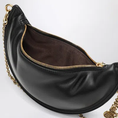 Chloé Women Black Shoulder Bag With Chain Shoulder Strap And Half Moon Design In Leather Woman In Black