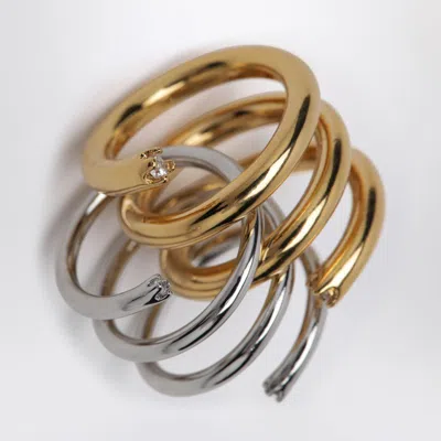 Panconesi Spiral Ring In Gold And Silver Tone In Brown