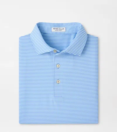 Peter Millar Ashford Stripe Performance Polo In Blue