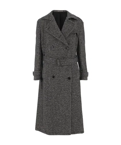 Tagliatore Herringbone Pattern Long Length Jacket In Multi