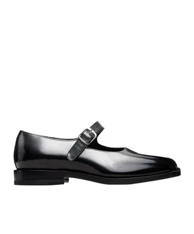 Maison Margiela Mary Jane Mini Heel Shoes With Buckle Strap In Black