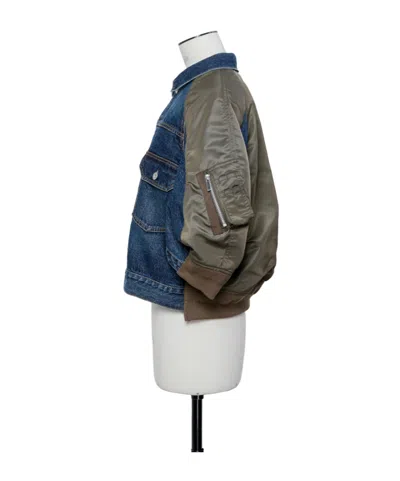 Sacai Buttoned Flap-pockets Denim Jacket In Blue