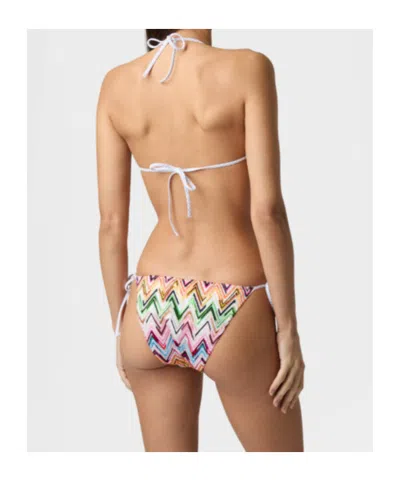 Missoni Multicolor Bikini With Adjustable Tie Closure And All-over Zigzag Motif In Viscose Blend Woman In Multi