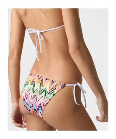 Missoni Multicolor Bikini With Adjustable Tie Closure And All-over Zigzag Motif In Viscose Blend Woman In Multi