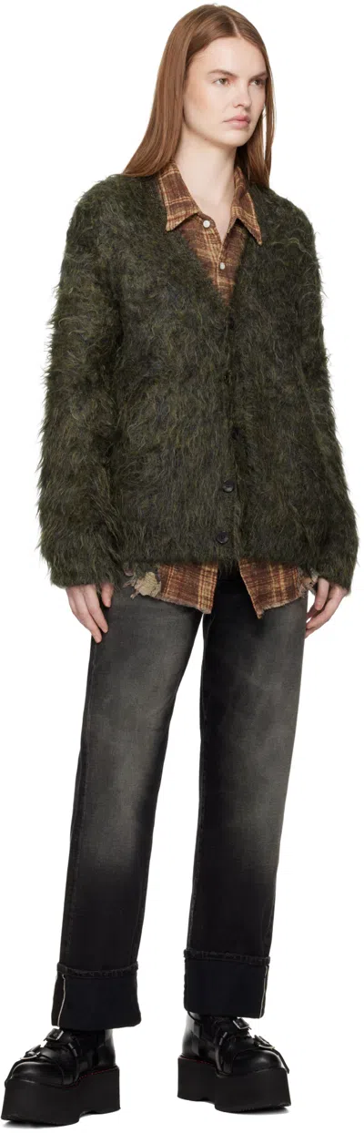 R13 Black Strapped Double Stack Boots In Black