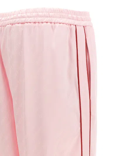 Off-white Women Pink Jacquard Satin Pajama Pants, 32 Luxury Pants For Women Darveys