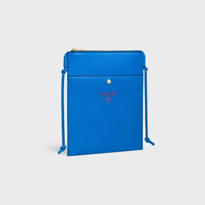 Celine Sharp Pouch In Smooth Lambskin In Blue